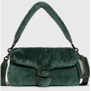 Coach Pillow Tabby 26 Shoulder Bag, Green Shearling